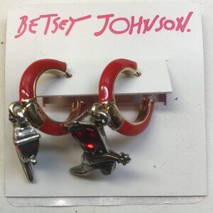 Betsey Johnson New Red Huggie with Cowboy Boot